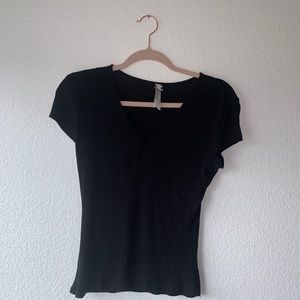 black v-neck